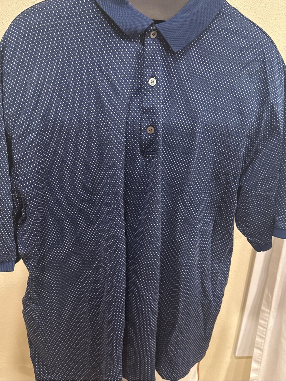 Bobby Jones Navy Polo with White Microdot Pattern